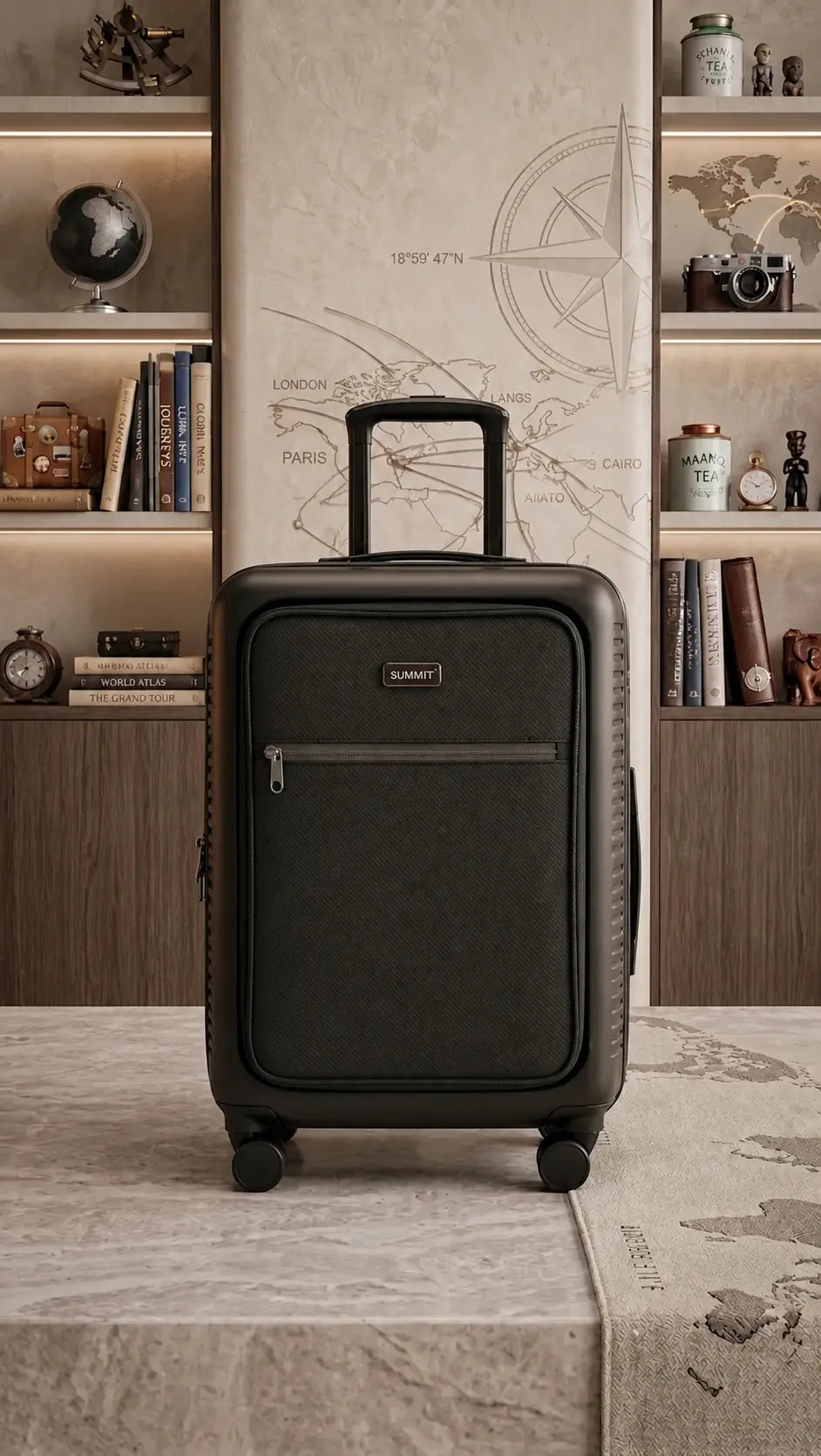 Premium Summit PP Hard Shell Luggage Set – Cabin with Laptop Compartment – 3 Piece (20″/24″/28″) Suitcase
