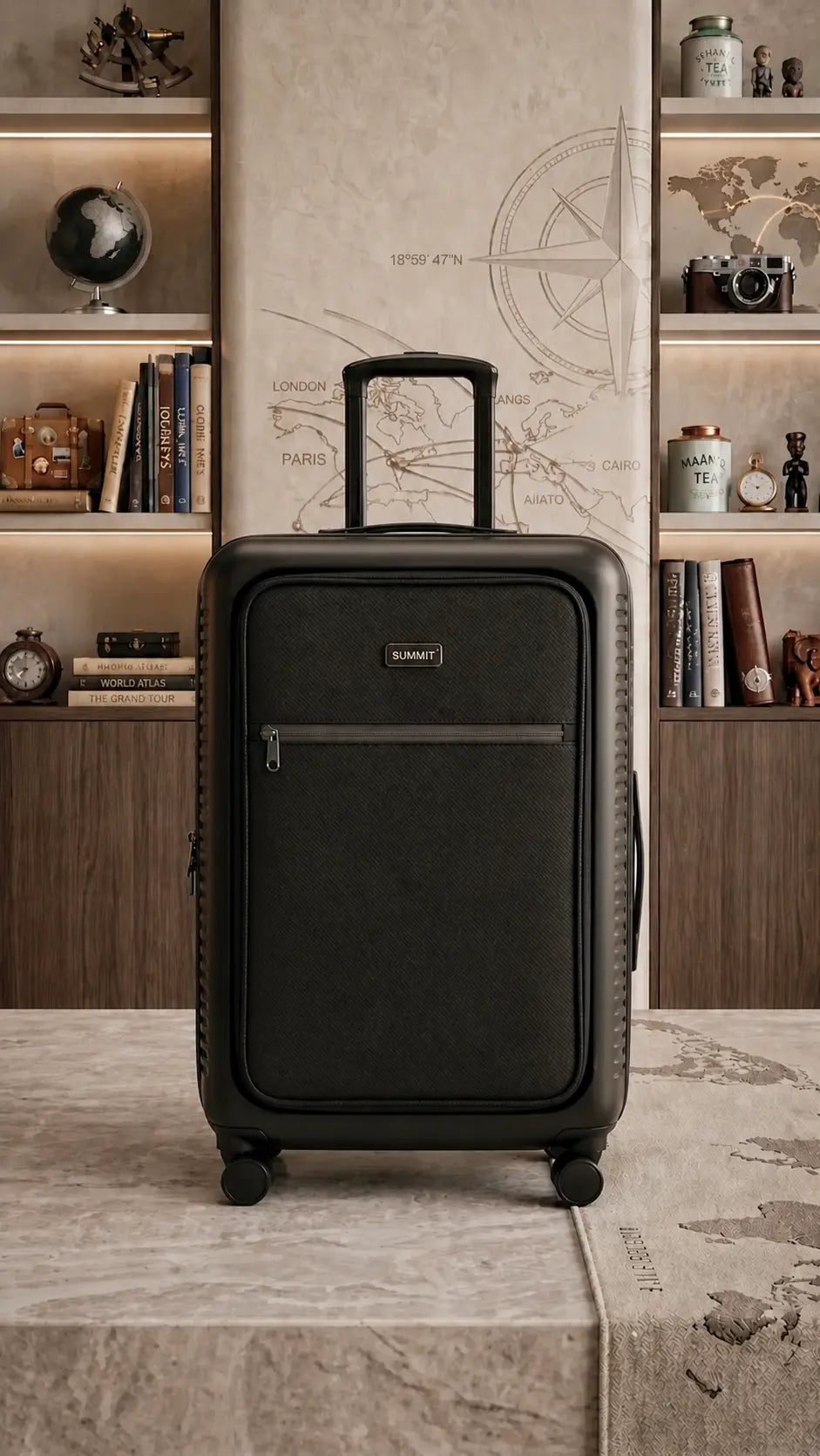 Premium Summit PP Hard Shell Luggage Set – Cabin with Laptop Compartment – 3 Piece (20″/24″/28″) Suitcase