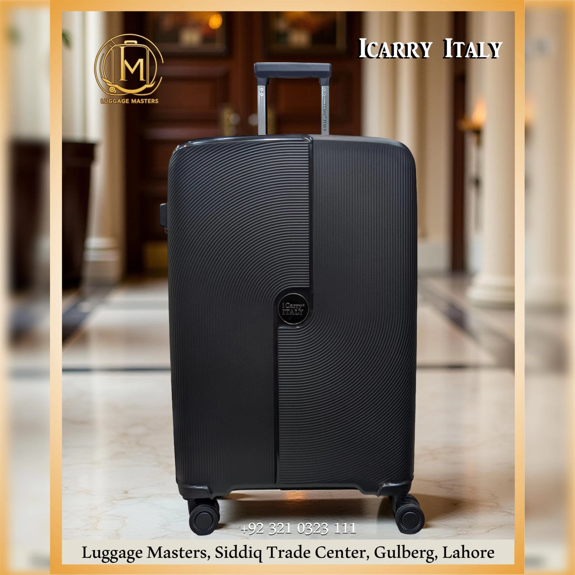 ICarry Italy 4-Wheel Hard-shell Luggage with Front Laptop Compartment