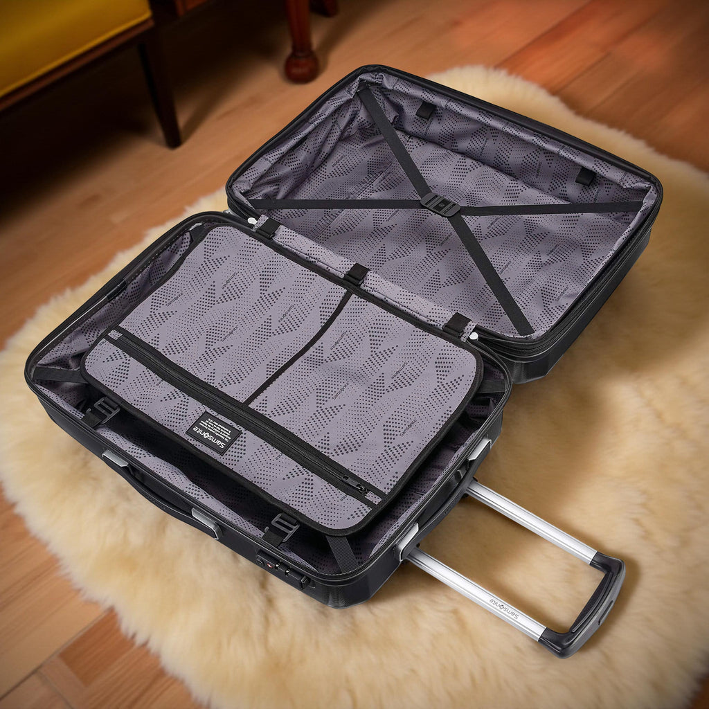 Samsonite Winfield 3 DLX Black Hardside Luggage – 100% Polycarbonate Scratch-Resistant Suitcase