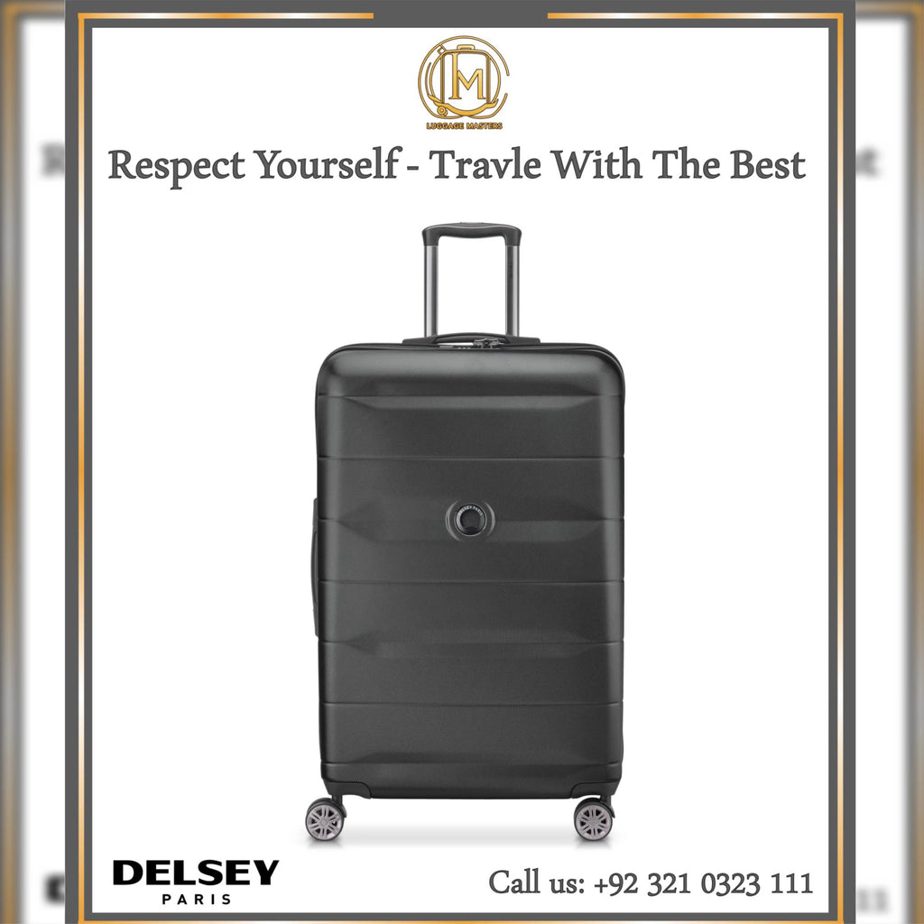 Premium DELSEY Comete Plus Greyish Black Hard Shell Luggage – 20″/24″/28″ Suitcase