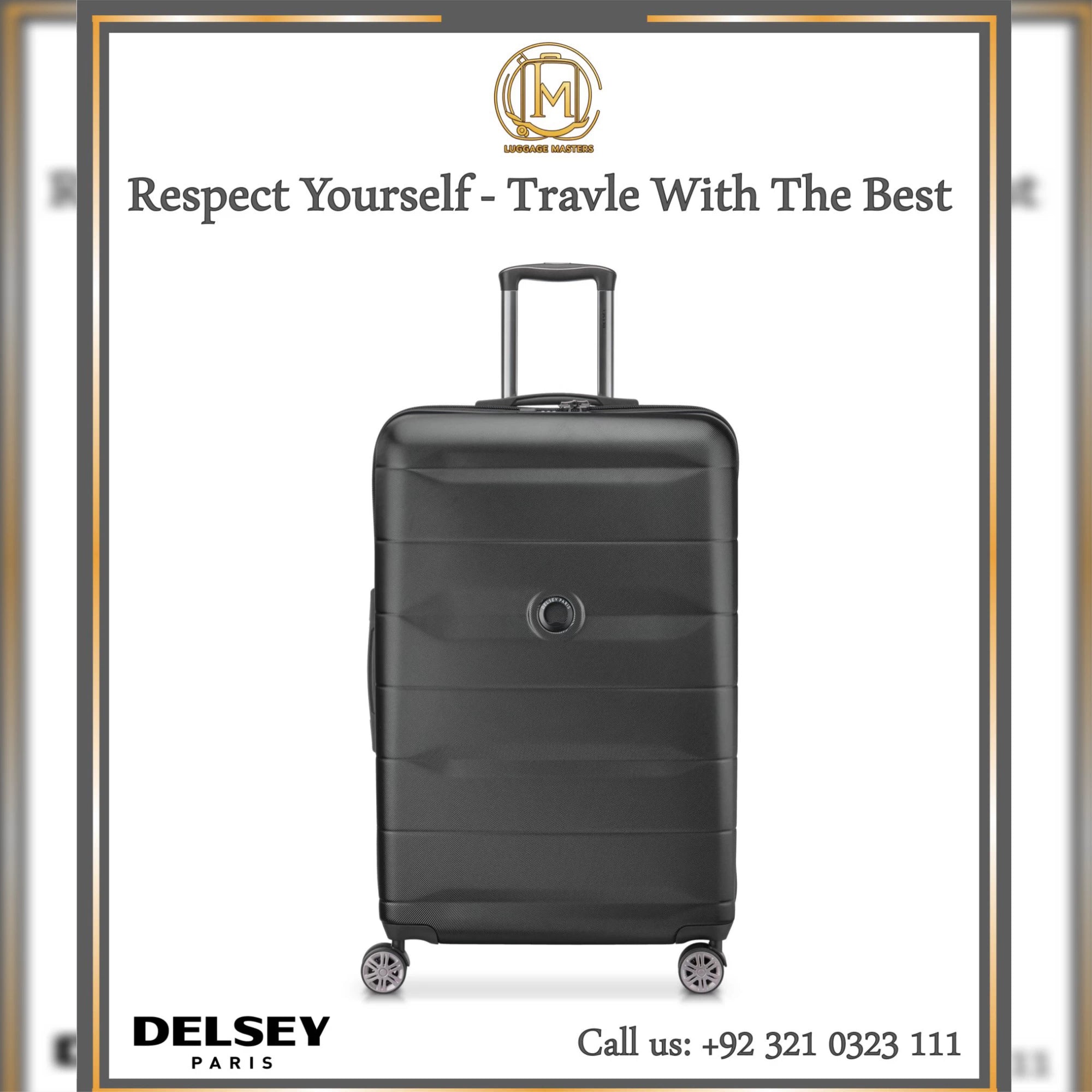 Premium DELSEY Comete Plus Greyish Black Hard Shell Luggage – 20″/24″/28″ Suitcase