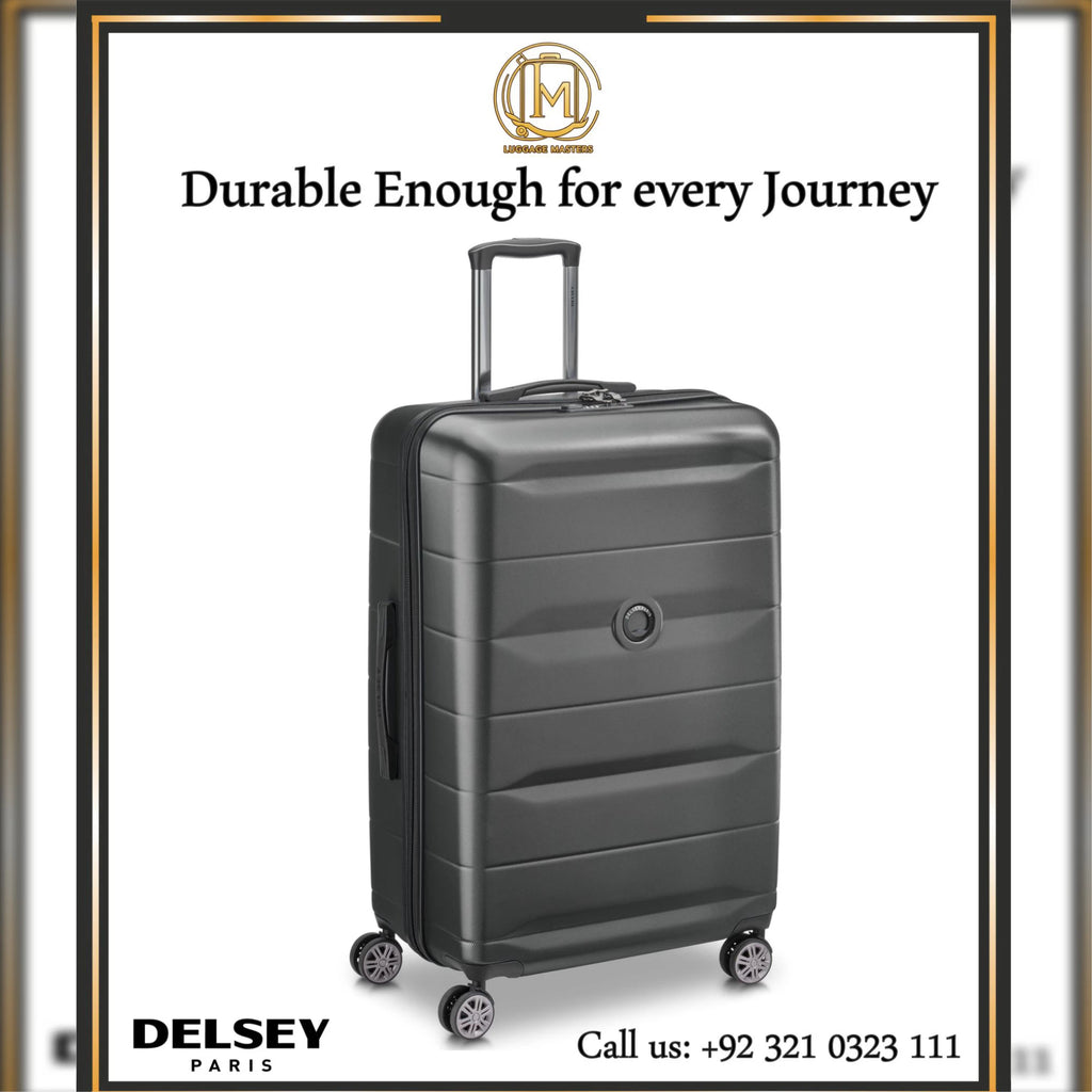 Premium DELSEY Comete Plus Greyish Black Hard Shell Luggage – 20″/24″/28″ Suitcase
