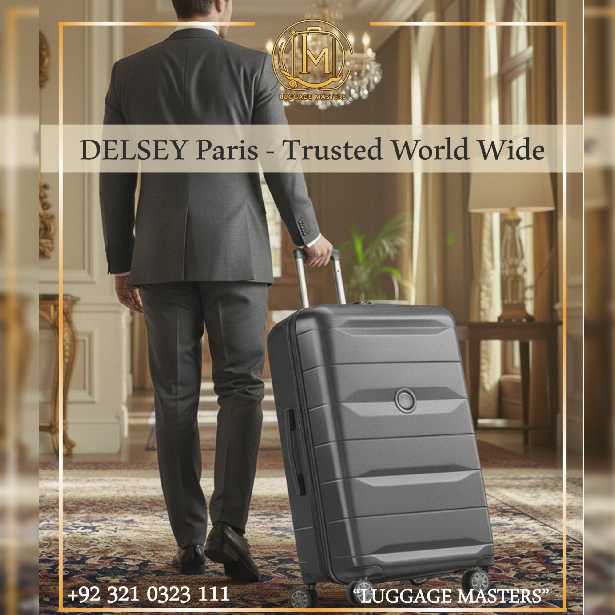 Premium DELSEY Comete Plus Greyish Black Hard Shell Luggage – 20″/24″/28″ Suitcase