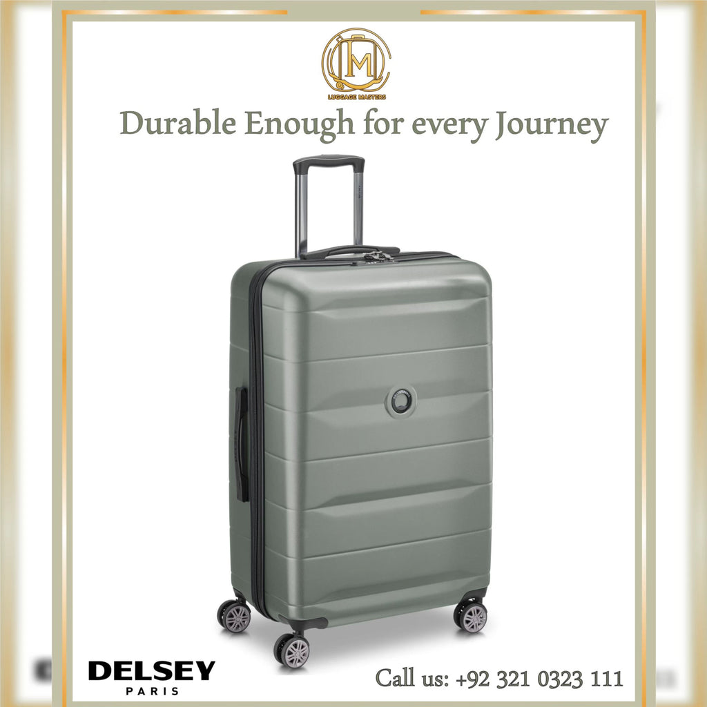 Premium DELSEY Comete Plus Iguana Green Hard Shell Luggage – 20″/24″/28″ Suitcase