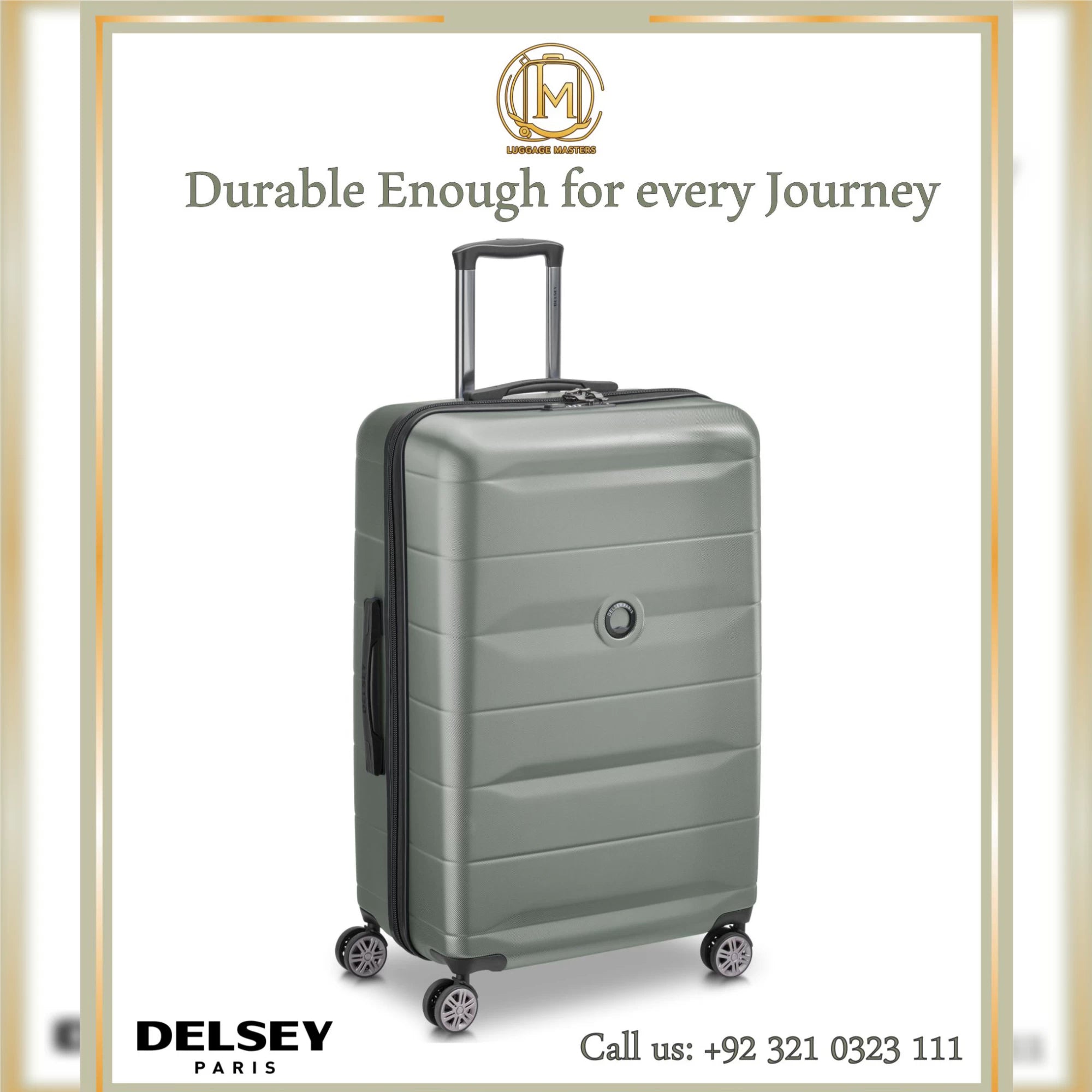 Premium DELSEY Comete Plus Iguana Green Hard Shell Luggage – 20″/24″/28″ Suitcase