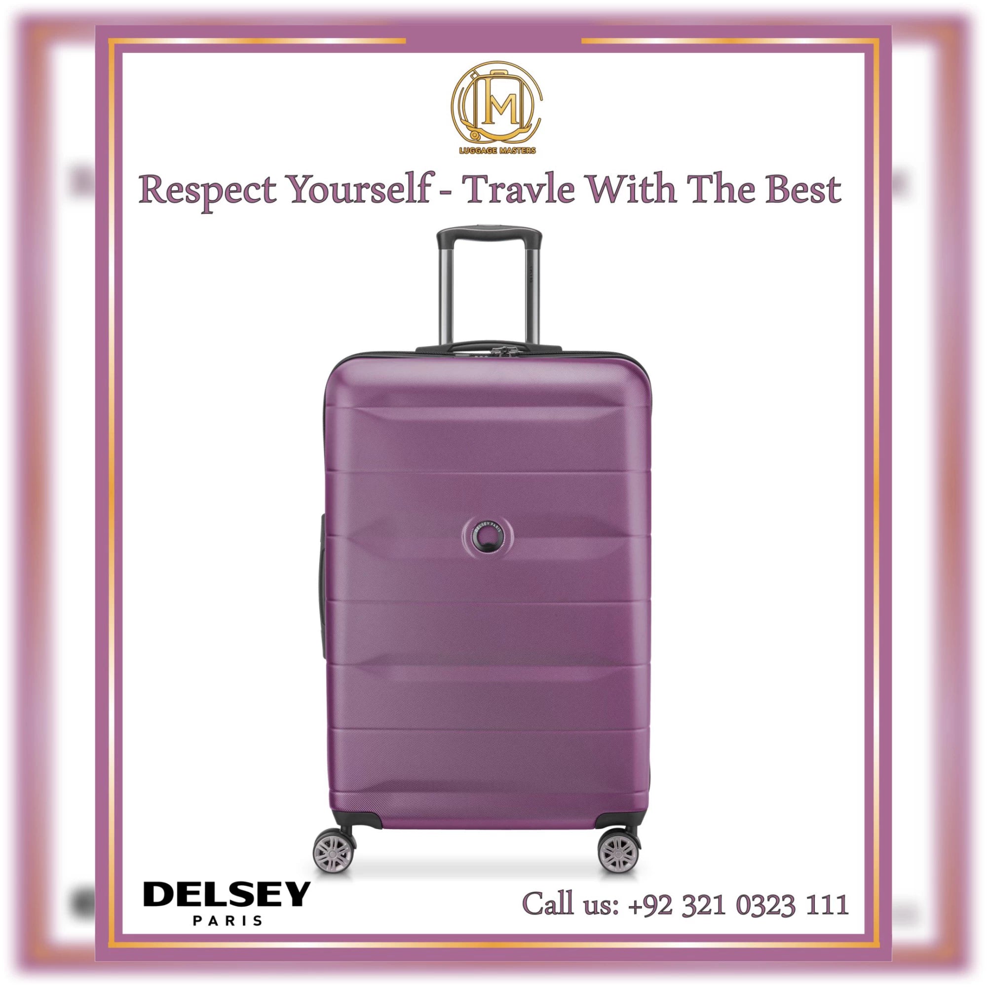 Premium DELSEY Comete Plus Purple Hard Shell Luggage – 20″/24″/28″ Suitcase