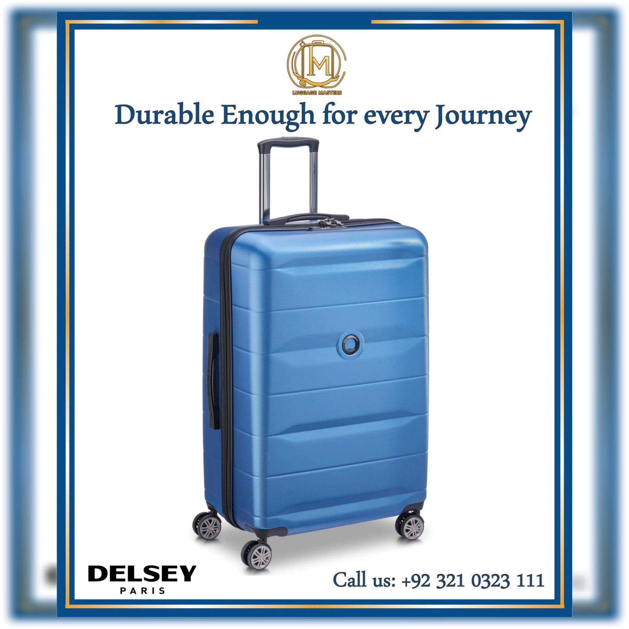 Premium DELSEY Comete Plus Blue Hard Shell Luggage – 20″/24″/28″ Suitcase
