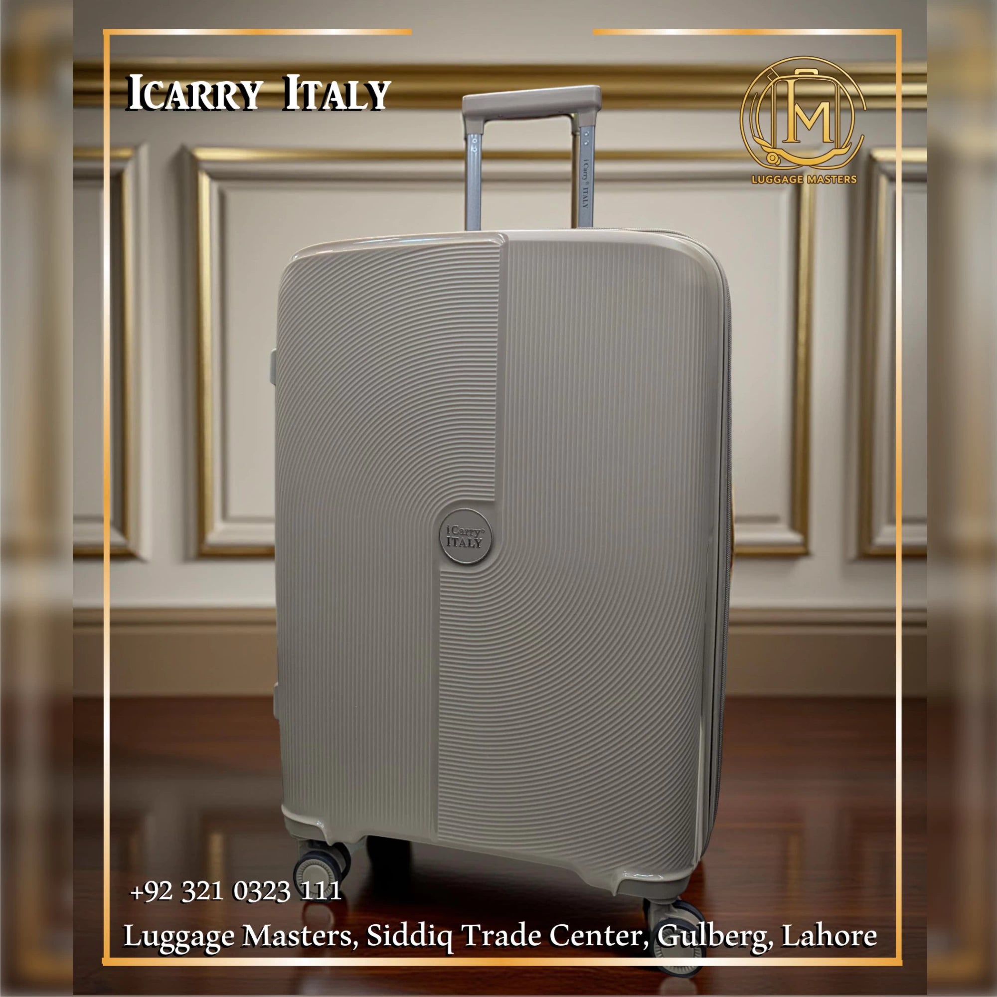 ICarry Italy 4-Wheel Hard-shell Luggage with Front Laptop Compartment