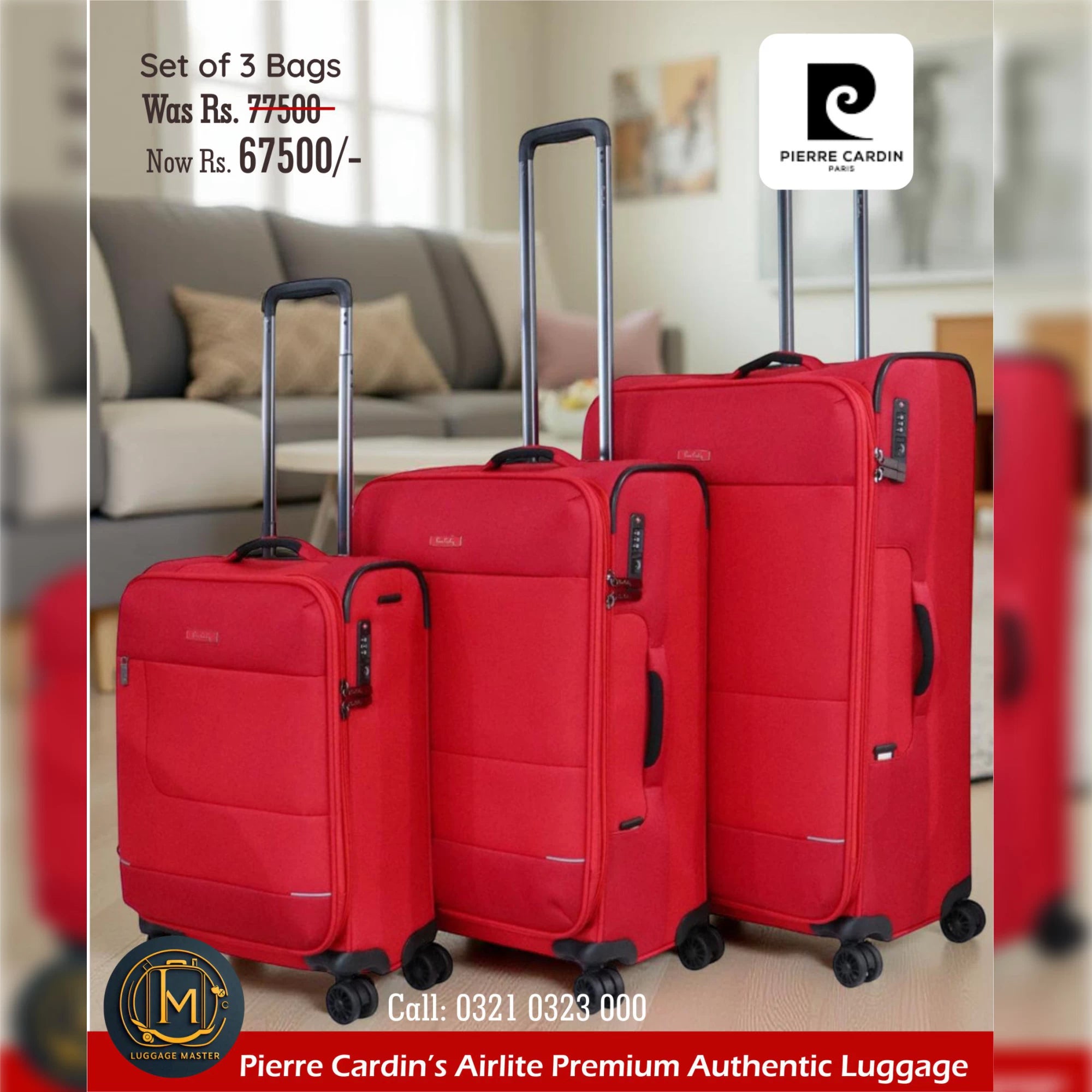 Pierre Cardin Airlite Soft Luggage – Lightweight Travel Suitcase