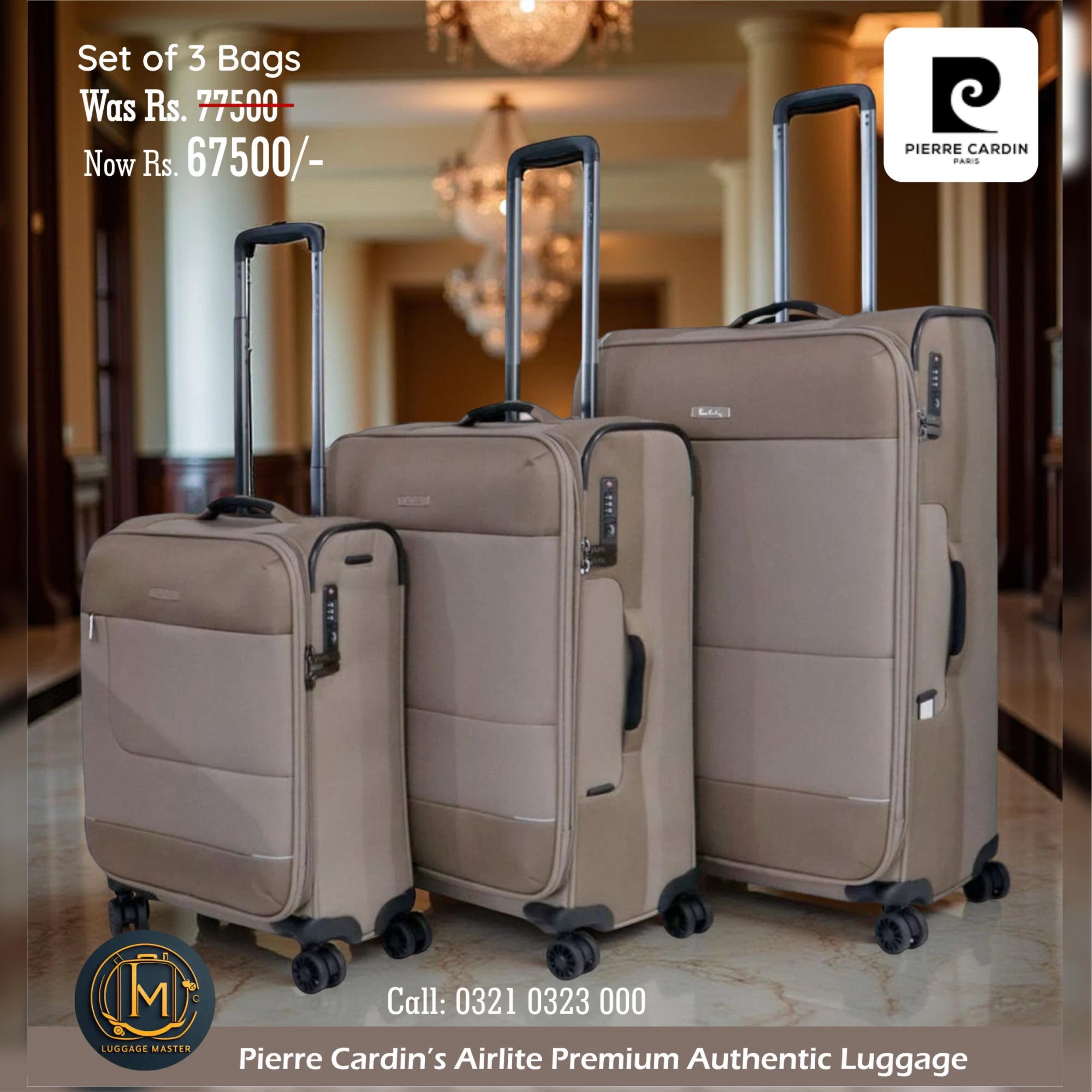 Pierre Cardin Airlite Soft Luggage – Lightweight Travel Suitcase